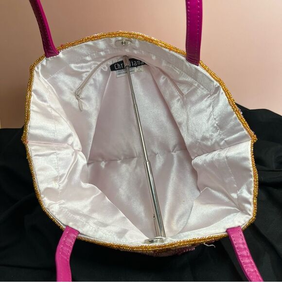 Beaded and Sequin Silk Formal Vintage Purse - Picture 3 of 8